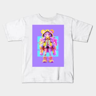 AKBLM - PRETTY GUARDIAN KUMIKO | KAWAII PURPLE HAIRED DECORA STYLE ANIME GIRL Kids T-Shirt